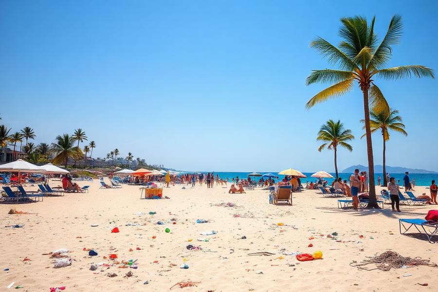 Cluttered beach cleaned up